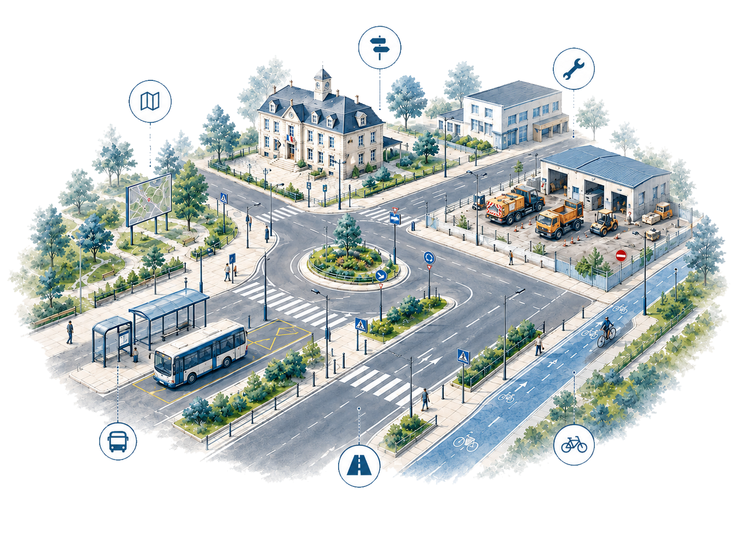 Illustration de la gestion de la voirie et de la signalisation